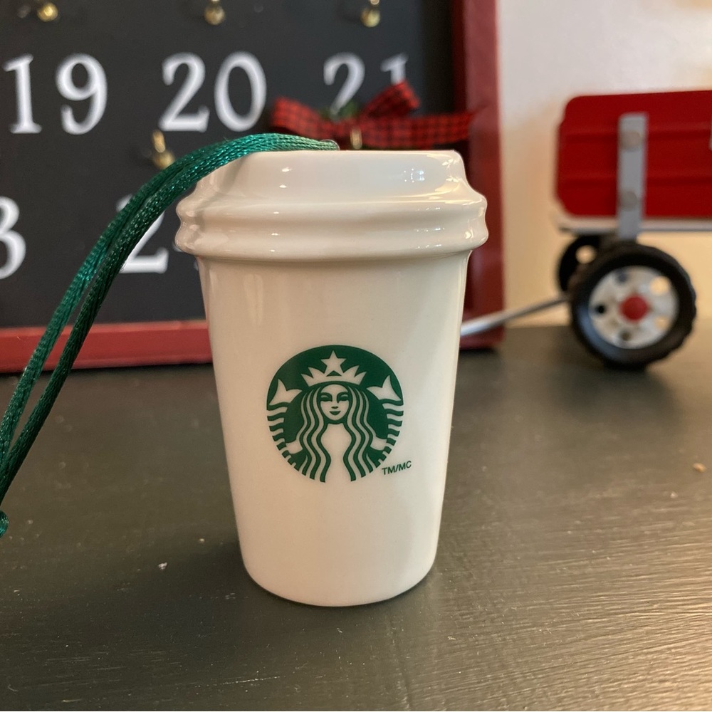 Starbucks cup ceramic ornament